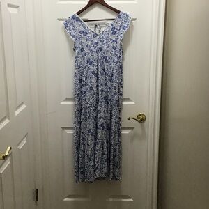 Old Navy Blue and White Floral Maxi Dress